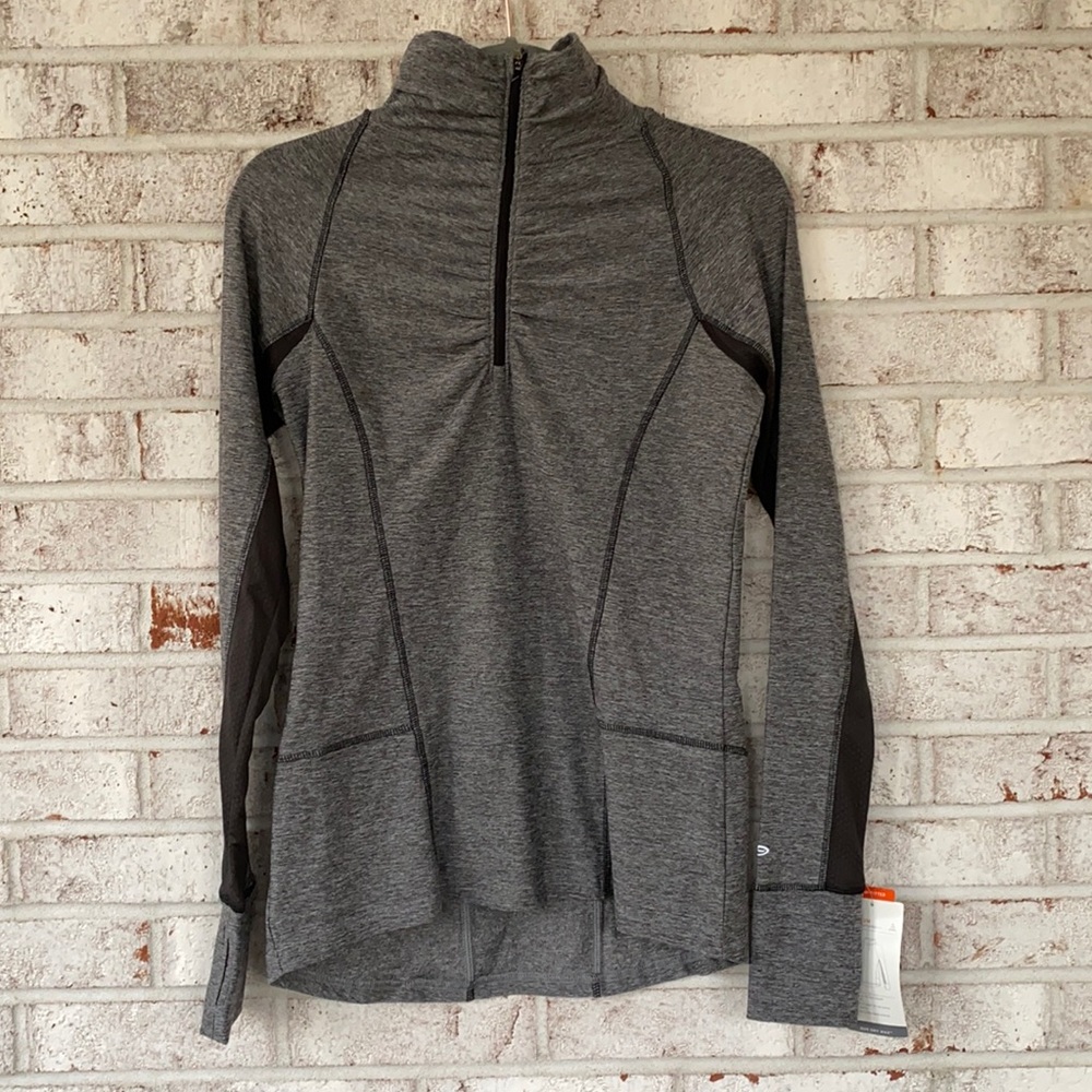 Women's Champion Semi Fitted Dark Gray Quarter Zip Pullover Size Small NWT